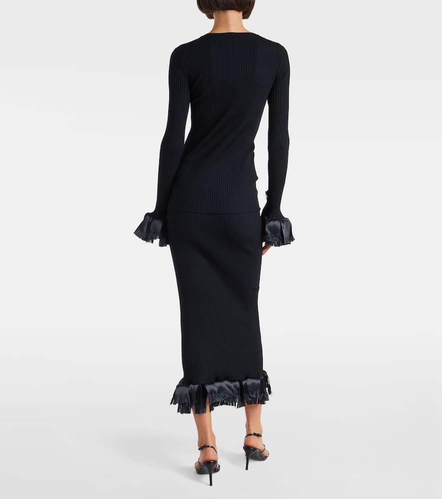Fforme Nova Ribbed-knit Wool-blend Sweater In Black