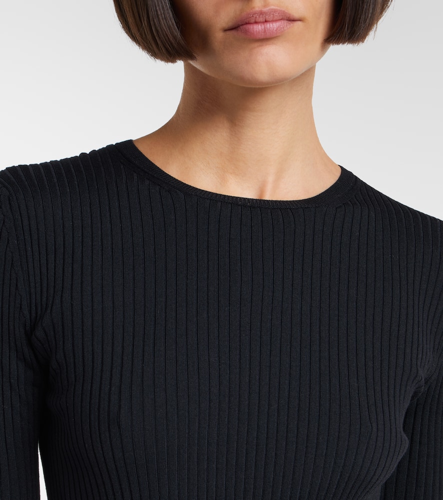 Fforme Nova Ribbed-knit Wool-blend Sweater In Black