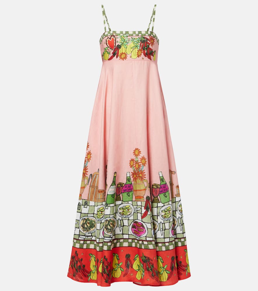 Alémais x Greg Sindel Contessa printed linen maxi dress