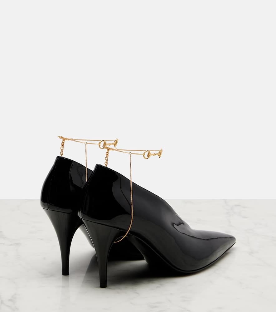 Gucci Musa Patent Leather Pumps In Black
