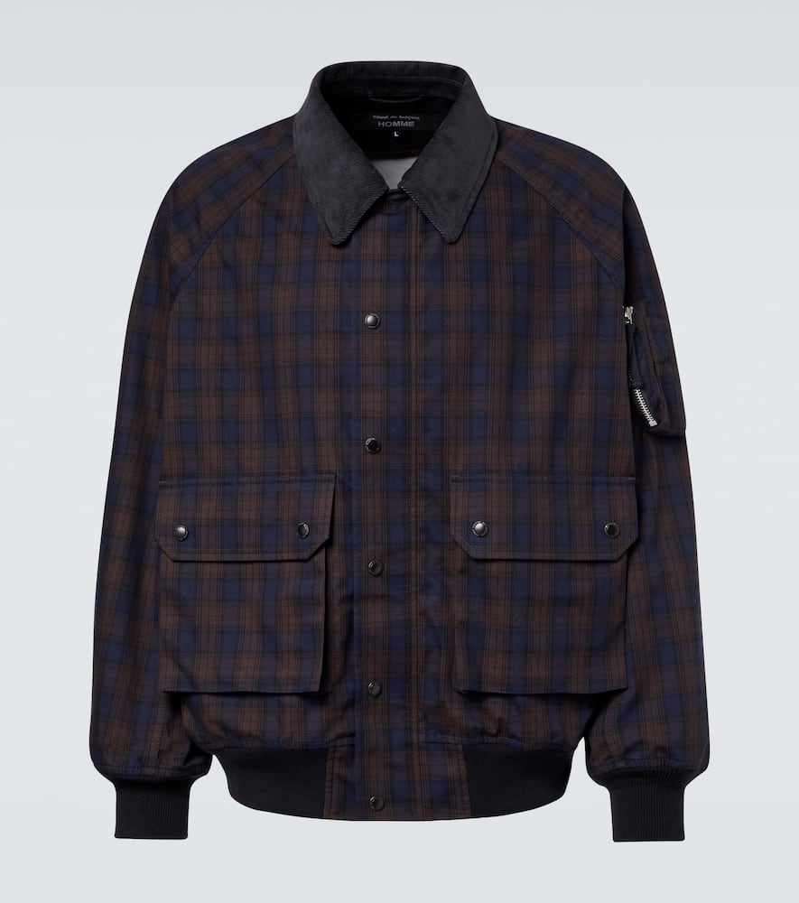 Comme Des Garçons Homme Deux Comme Des Garçons Homme Checked Cotton Blouson In Blue