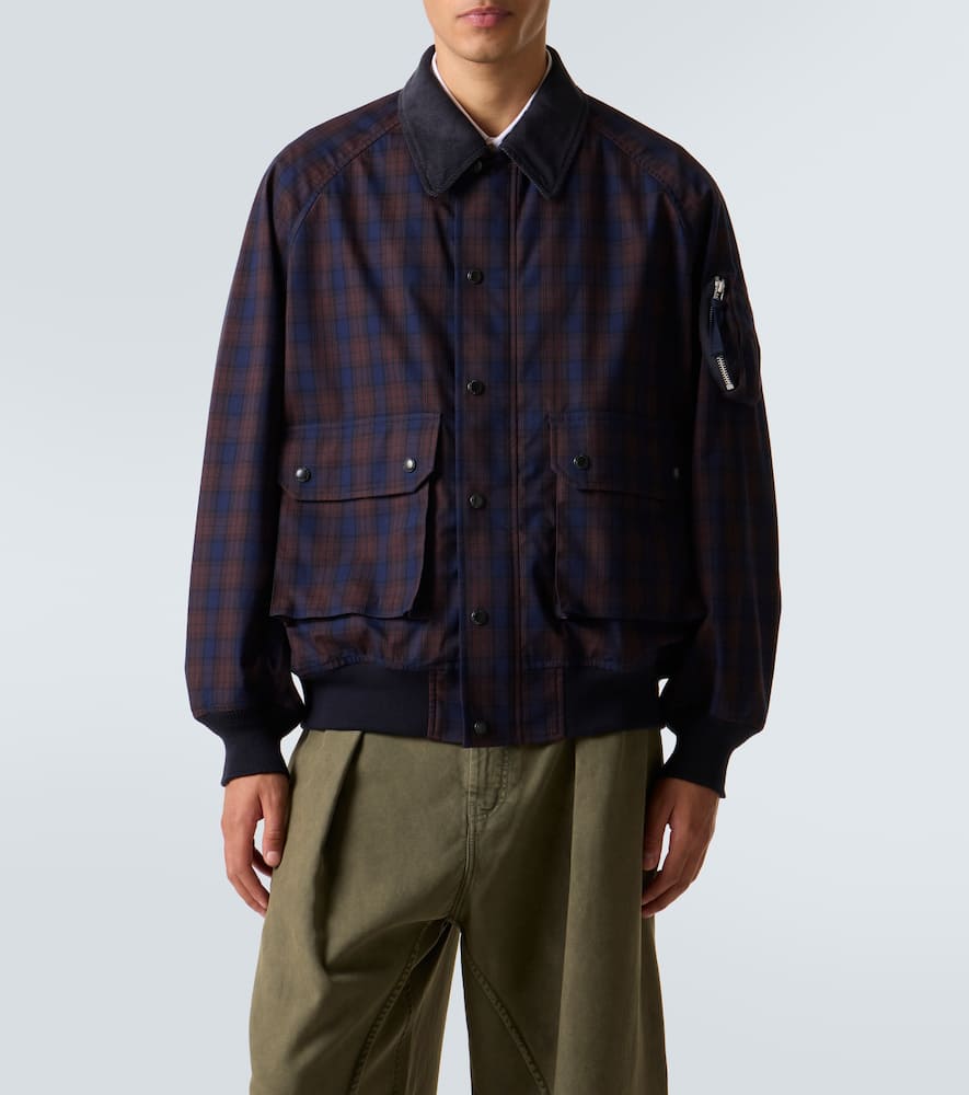 Comme Des Garçons Homme Deux Comme Des Garçons Homme Checked Cotton Blouson In Blue
