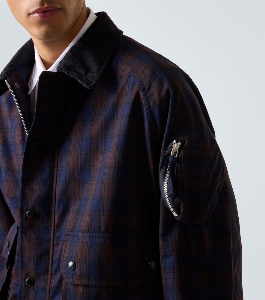 Comme Des Garçons Homme Deux Comme Des Garçons Homme Checked Cotton Blouson In Blue