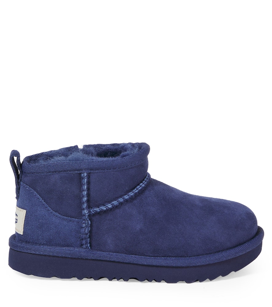 Ugg Classic Ultra Mini Leather Boots In Blue