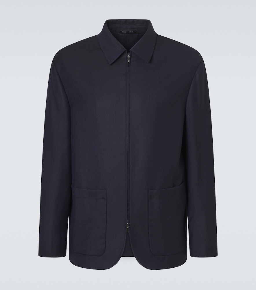 Giorgio Armani Giacca Chevron in misto lana e cashmere