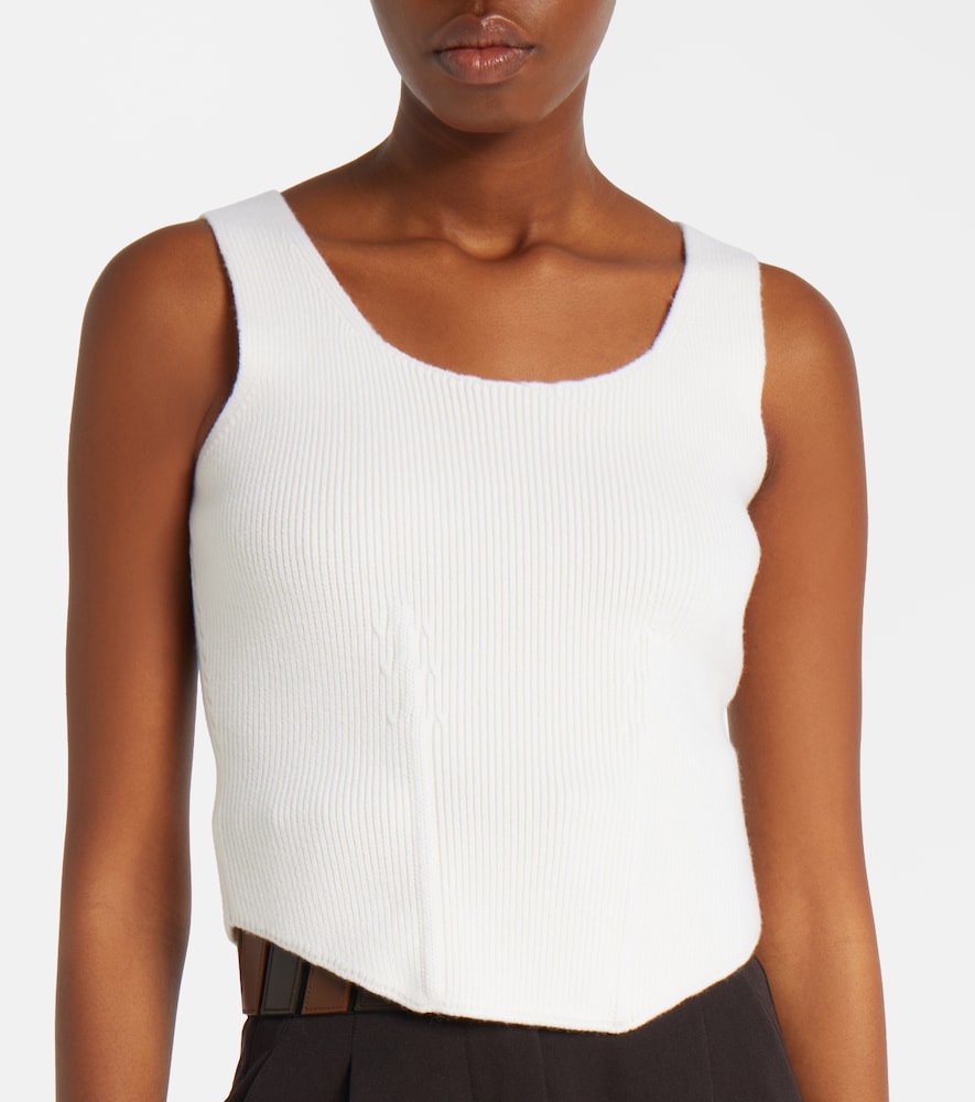  Alaia Alaã¯a Ribbed-knit Wool-blend Bustier 