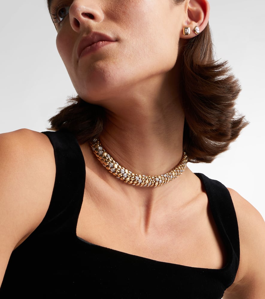 Rainbow K Blossom 14kt Gold Necklace With Diamonds In Gold