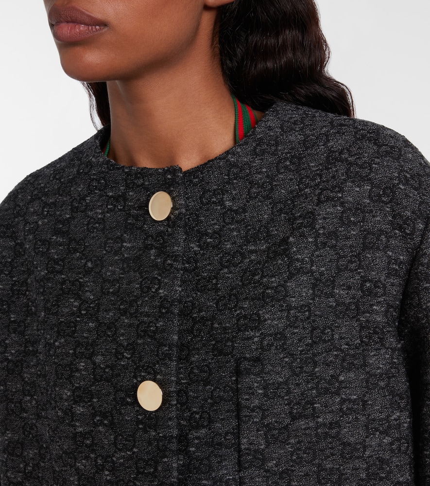  Gucci Gucci Gg Wool-blend Tweed Coat 