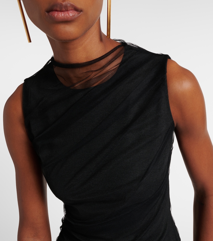 Draped Tulle Top