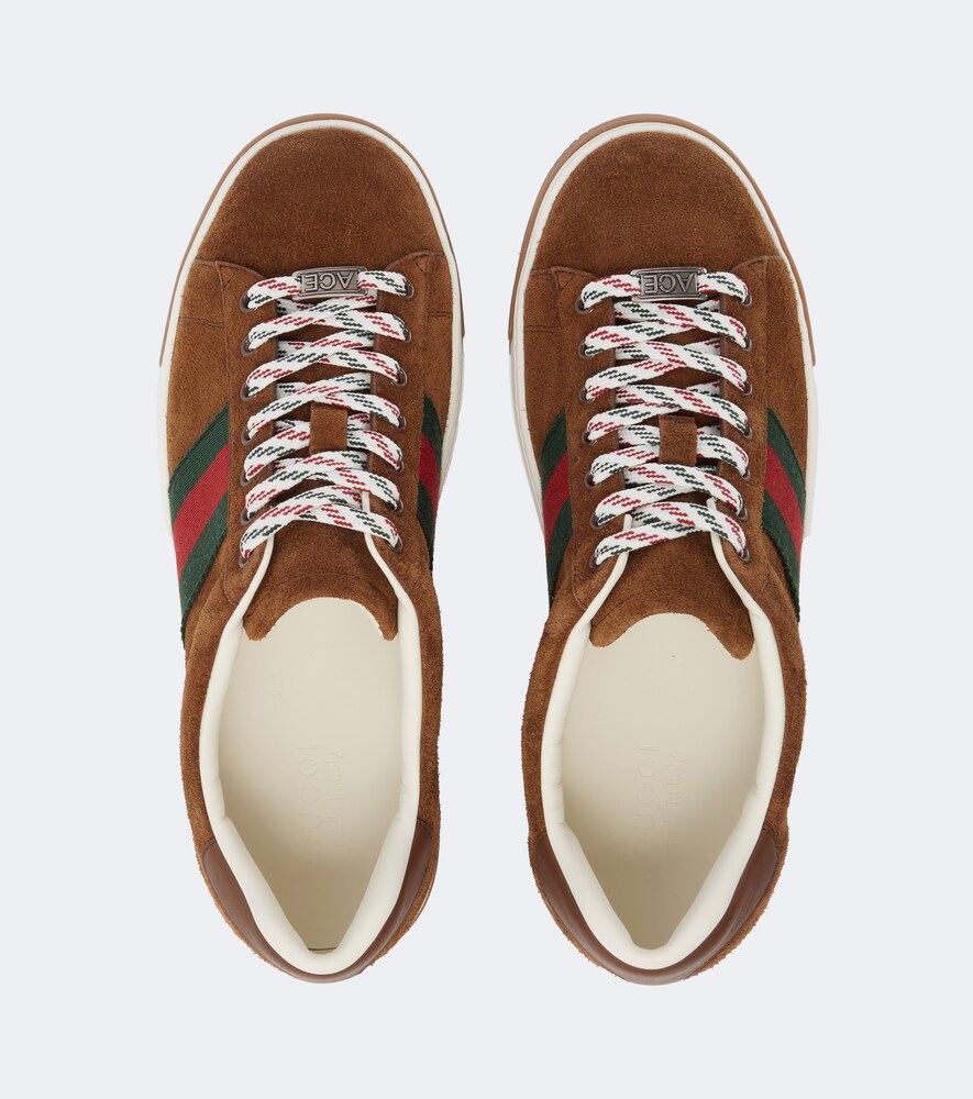  Gucci Gucci Sneakers Gucci Ace Web Stripe Aus Veloursleder 