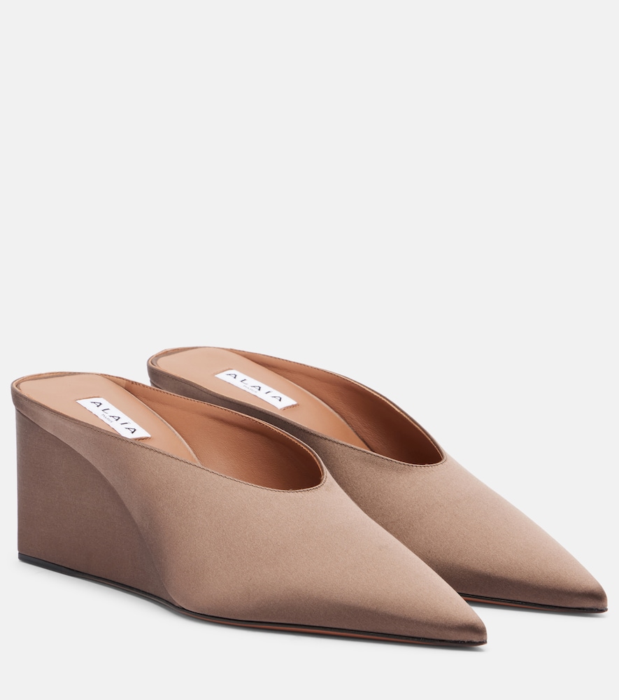 Alaia Alaïa Cube satin wedge mules