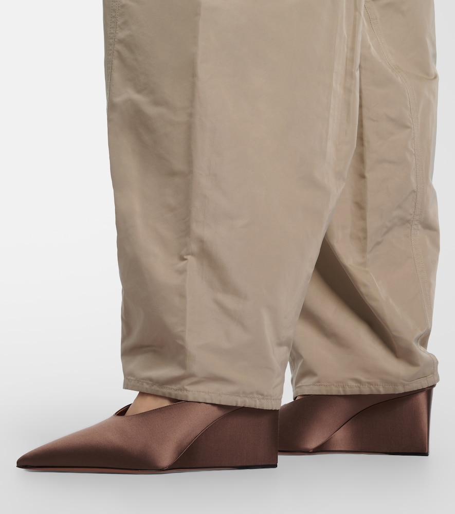 Alaïa Cube satin wedge mules