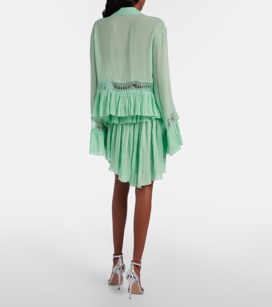  Blumarine Blumarine Plissã© Tiered Georgette Miniskirt 