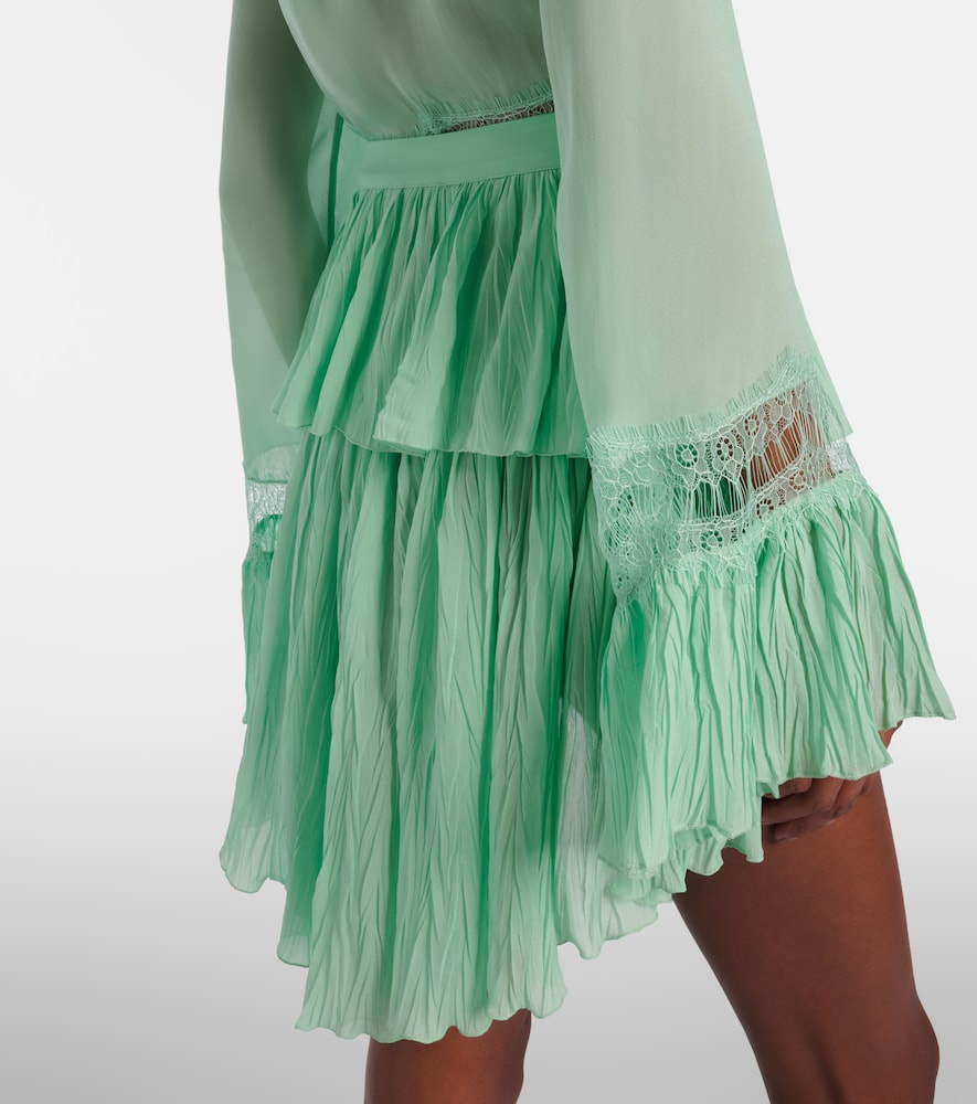  Blumarine Blumarine Plissã© Tiered Georgette Miniskirt 