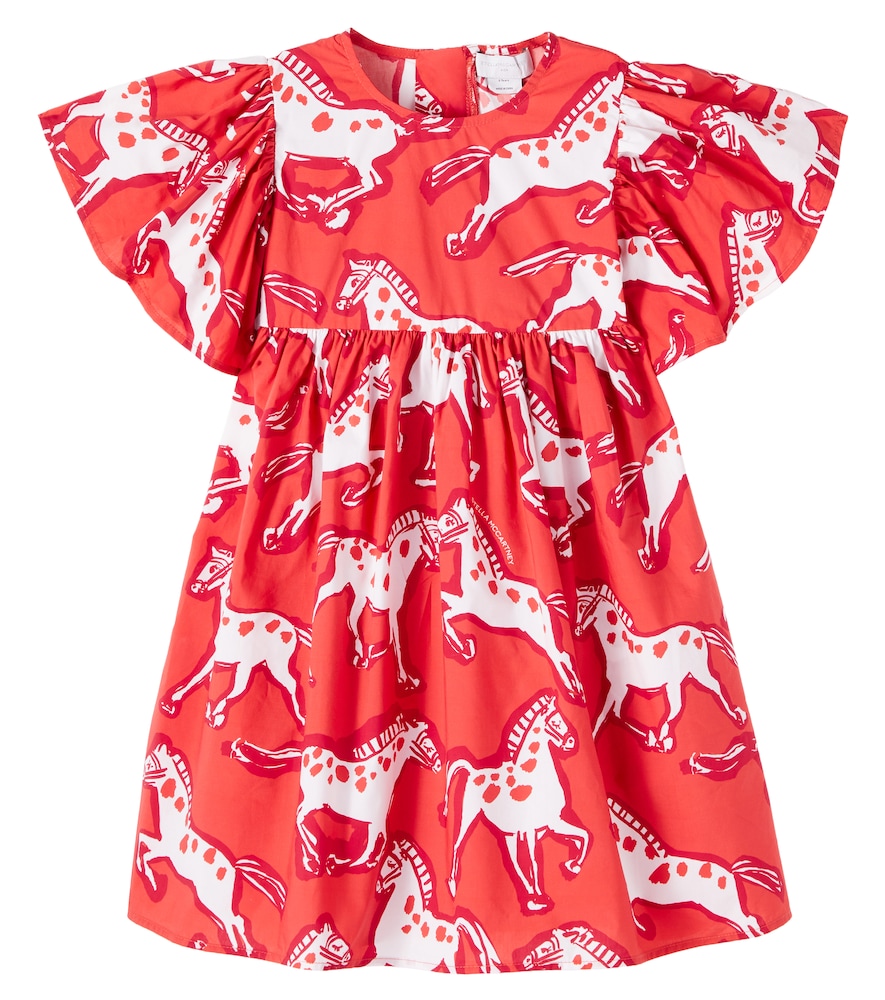 Stella McCartney Kids Horse printed cotton poplin dress　ステラ マッカートニー キッズ ホース プリント コットン ポプリン ドレス Stella
