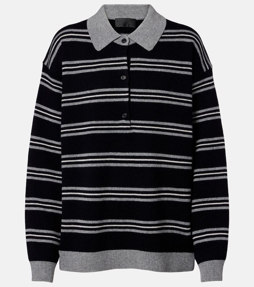 Nili Lotan Galvez striped cashmere polo sweater