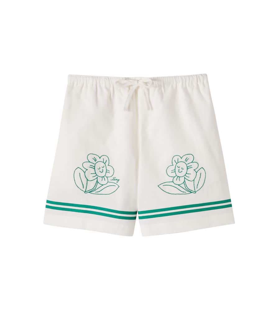 Shorts Daisies aus Leinen