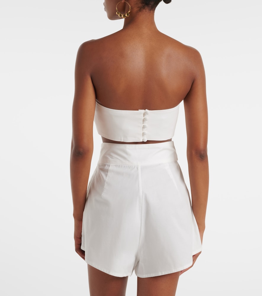 Cotton-Blend Bandeau Top