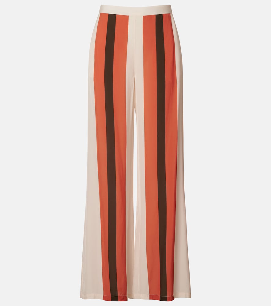 Striped wide-leg pants