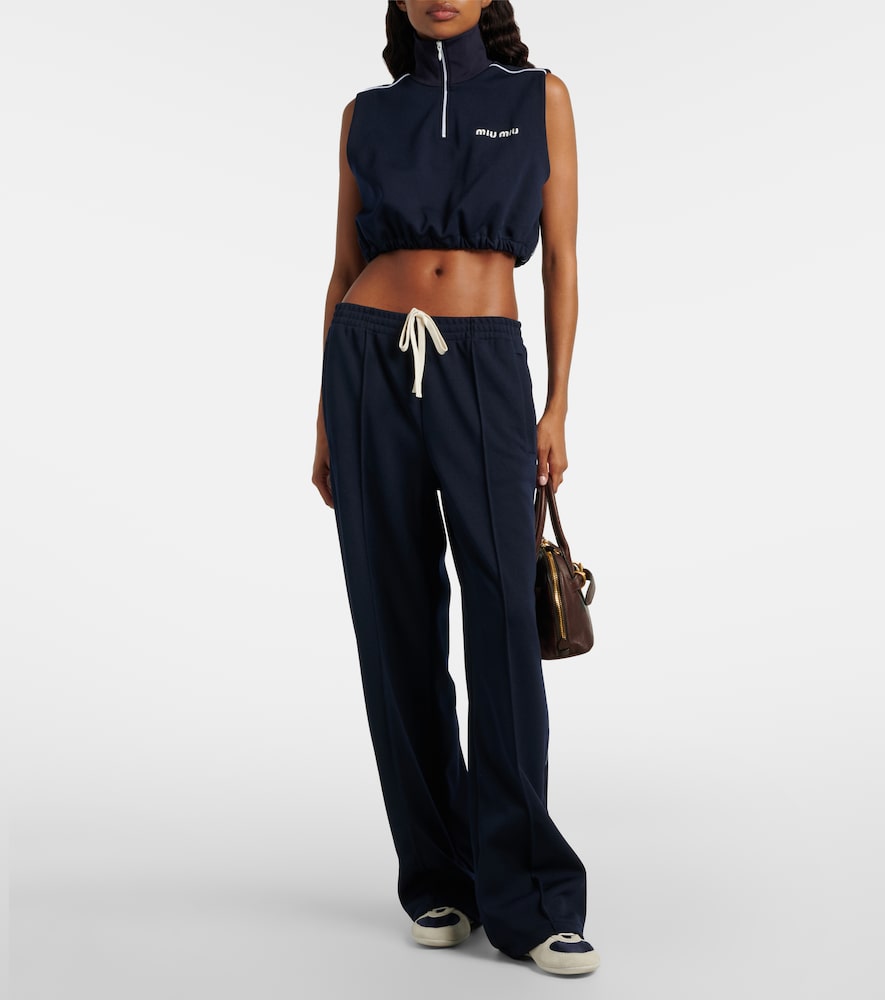  Miu Miu Miu Miu Logo Jersey Crop Top 