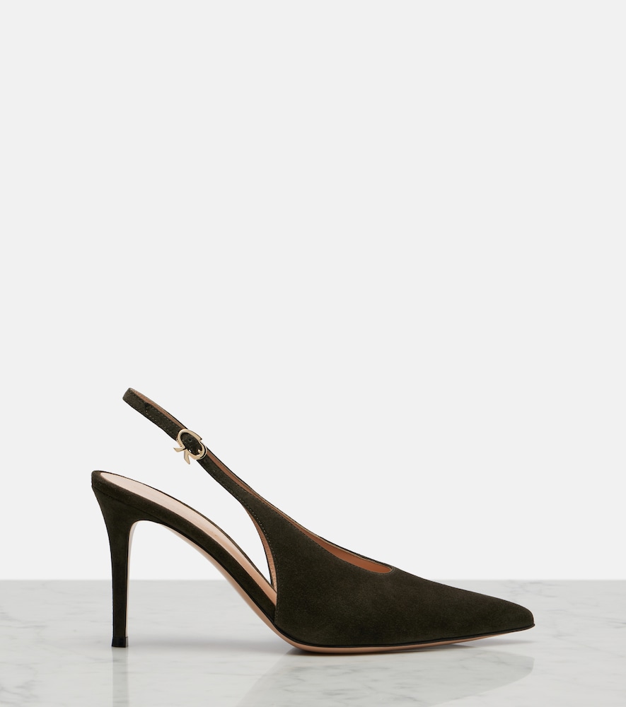  Gianvito Rossi Gianvito Rossi Robbie Suede Slingback Pumps 