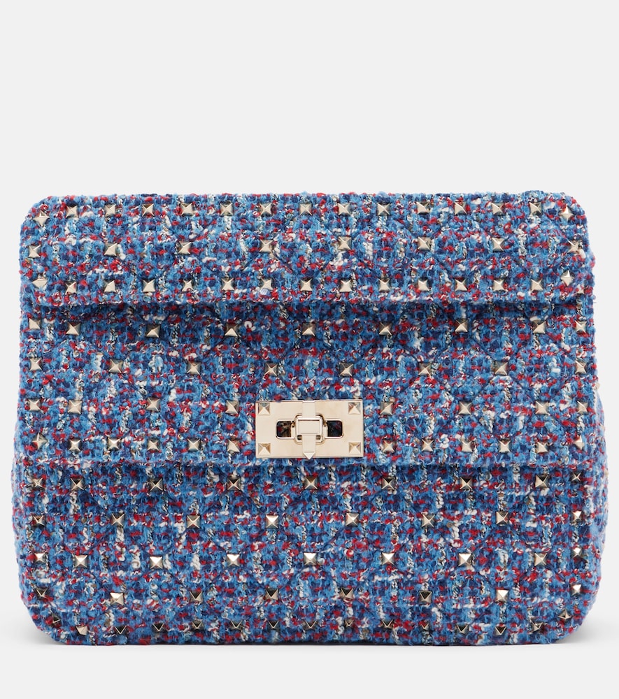 Borsa a mano Rockstud Spike Medium in tweed