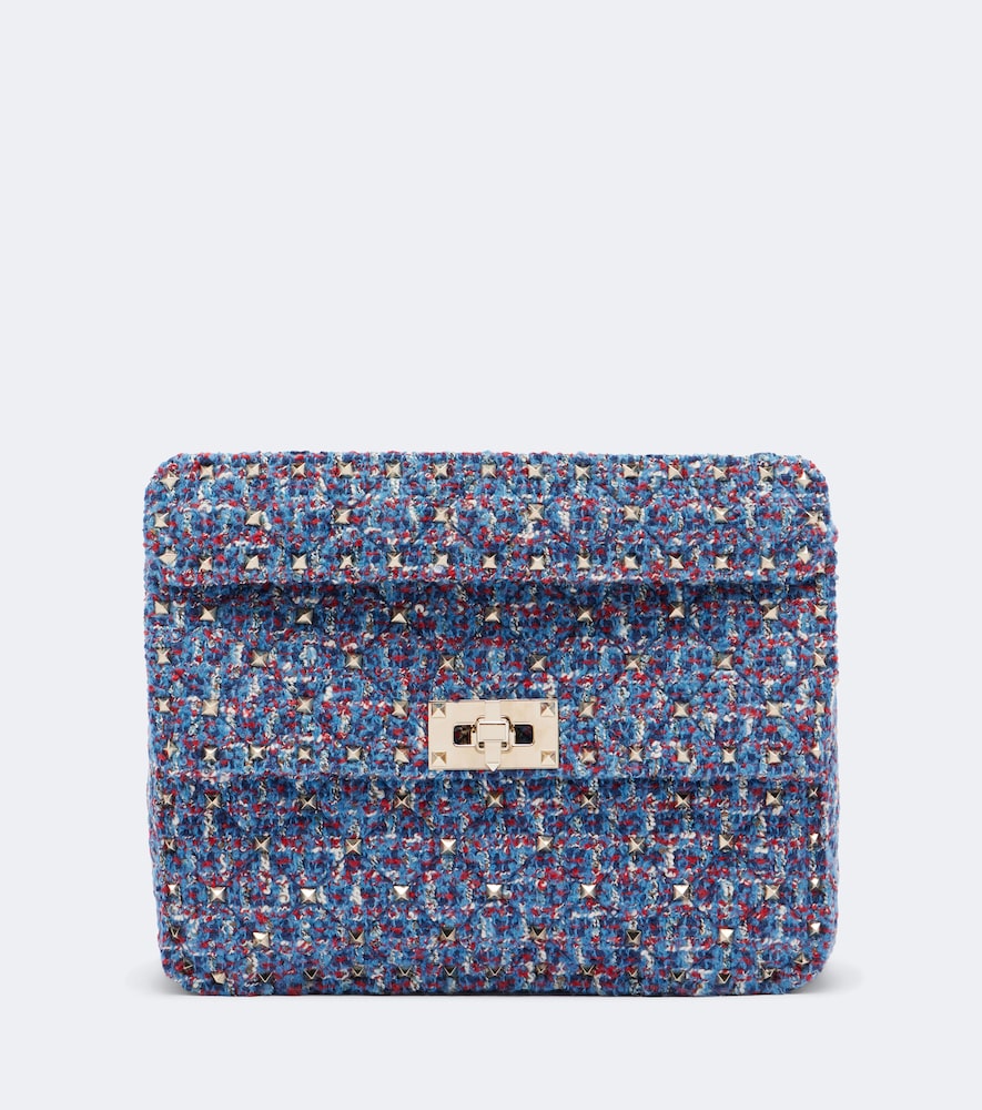 Henkeltasche Rockstud Spike Medium aus Tweed