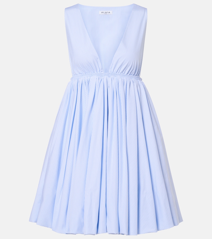 Alaïa Striped Cotton Poplin Minidress