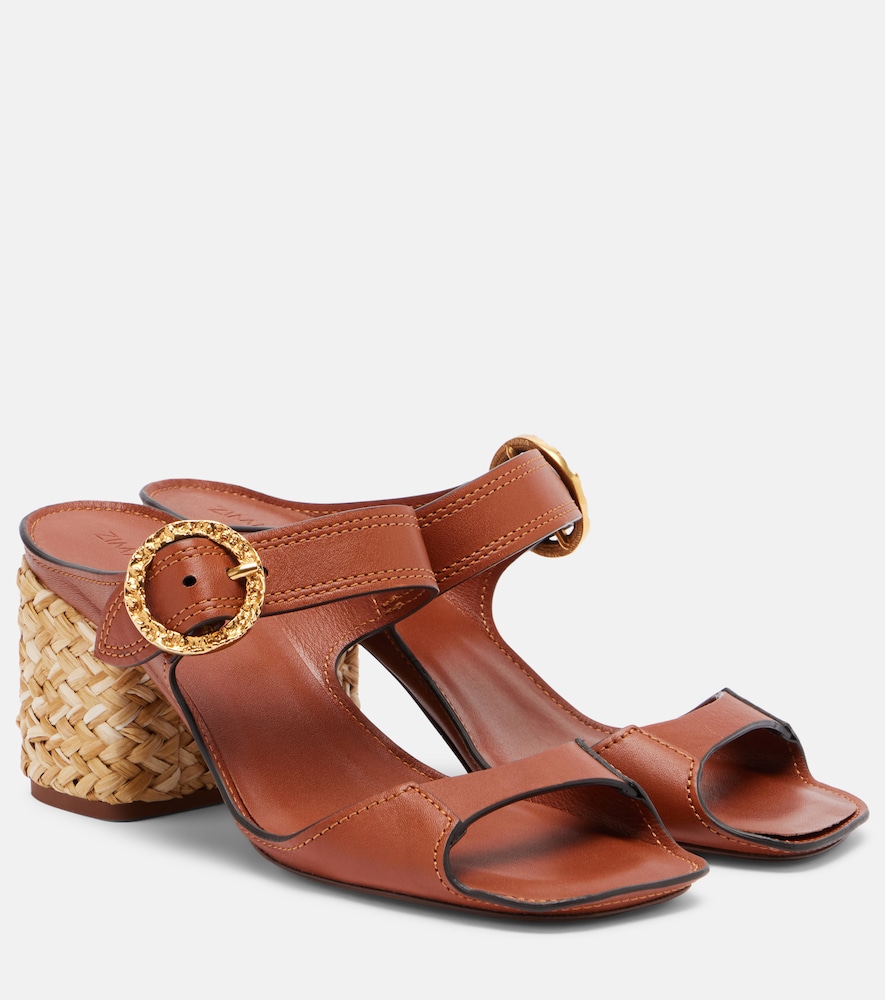 Zimmermann Solena Leather Mules In Brown