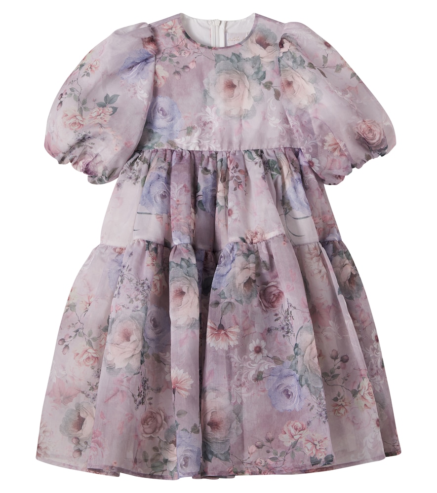 Abito in organza con stampa floreale