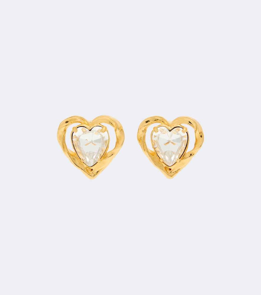 Orecchini a clip Heart con cristalli