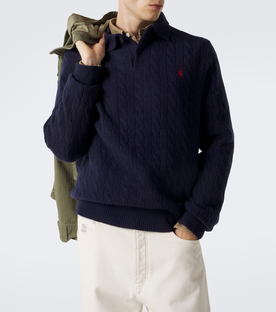 Polo Ralph Lauren Cable-Knit Wool And Cashmere Polo Sweater