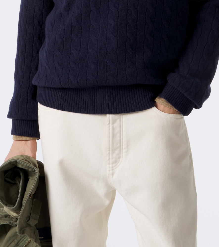 Polo Ralph Lauren Cable-Knit Wool And Cashmere Polo Sweater