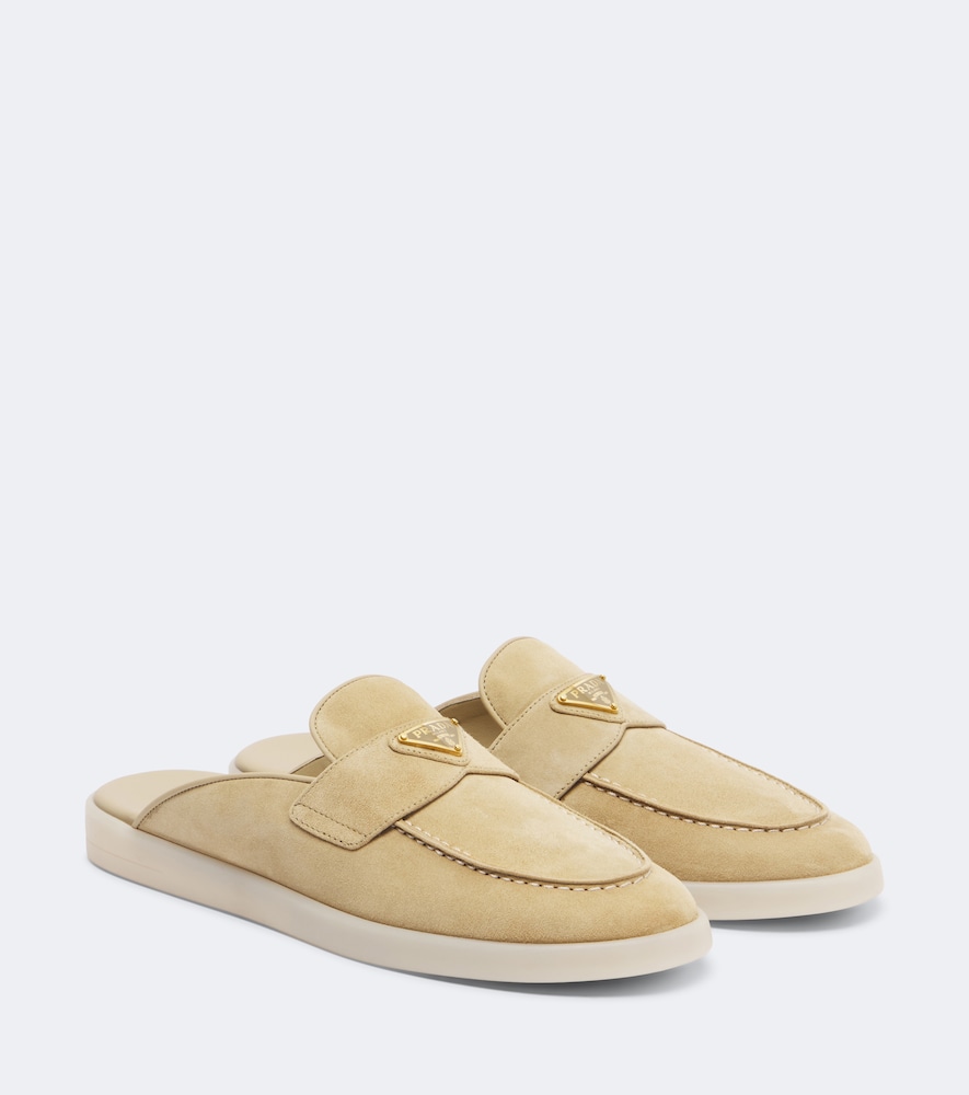 Prada Suede Mules In Beige