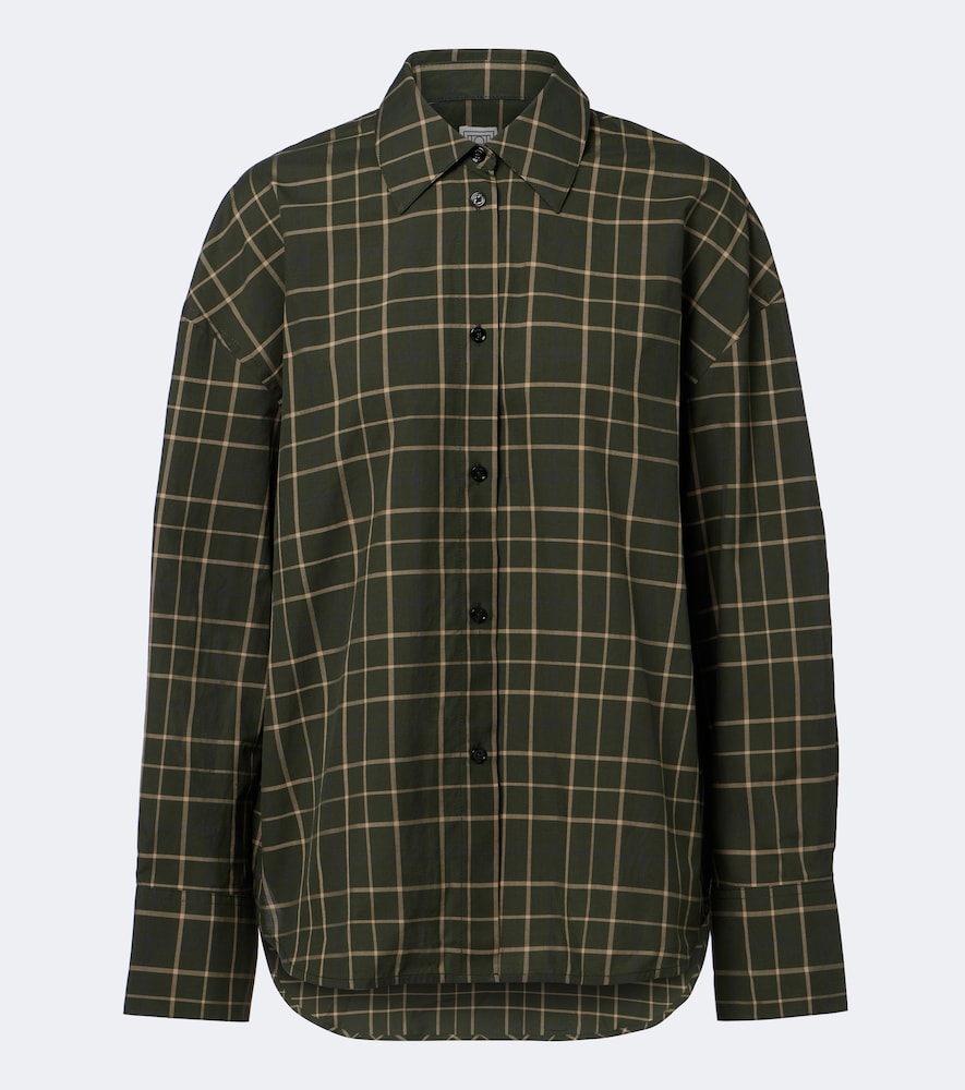 Totême Checked Cotton Shirt In Green