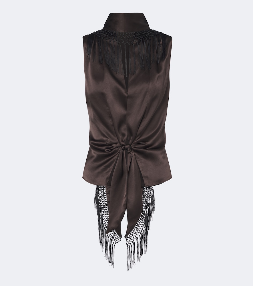 Lula Fringed Scarf-Detail Top