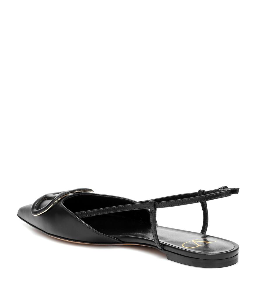 VALENTINO Valentino Garavani VLOGO leather slingback ballet flats,P00437571
