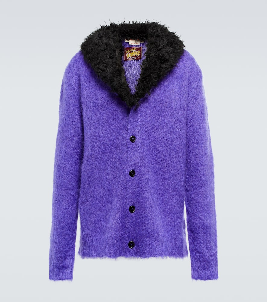 Marni Faux fur-trimmed cardigan