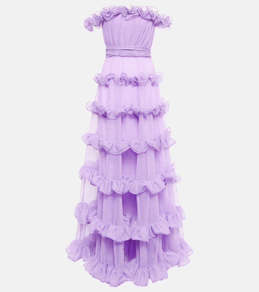 Giambattista Valli Off-shoulder ruffled tulle gown