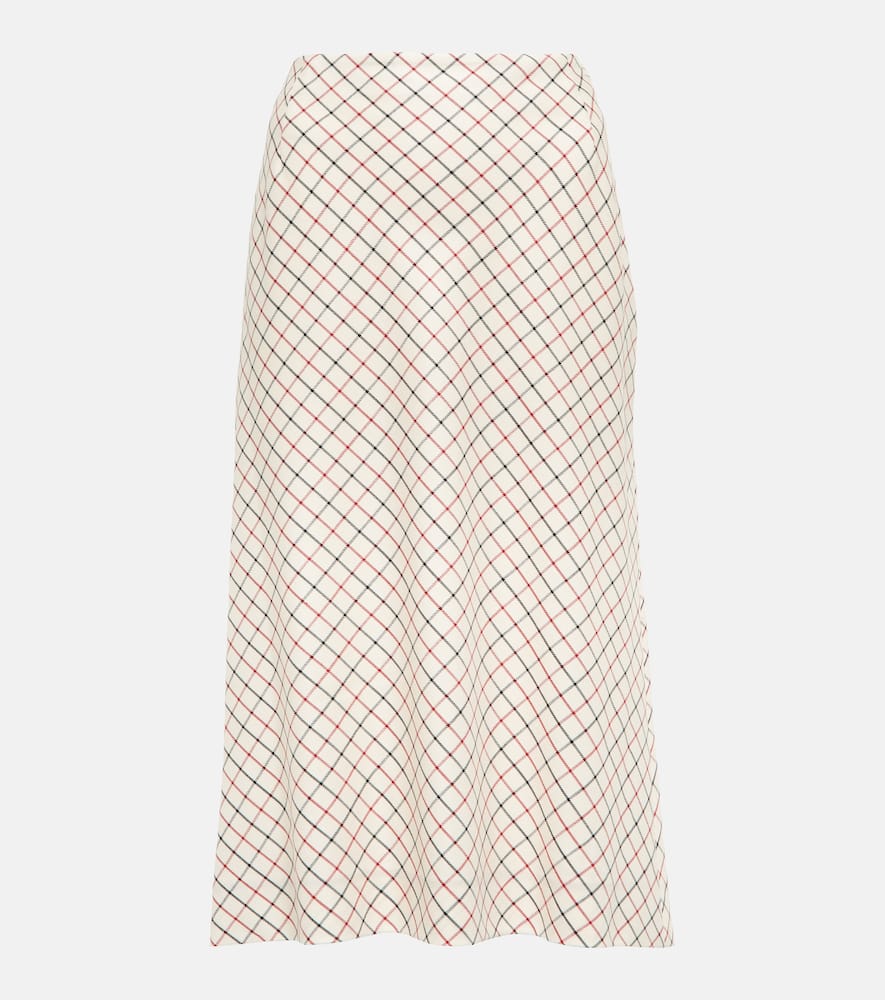 Maison Margiela Checked wool and silk midi skirt