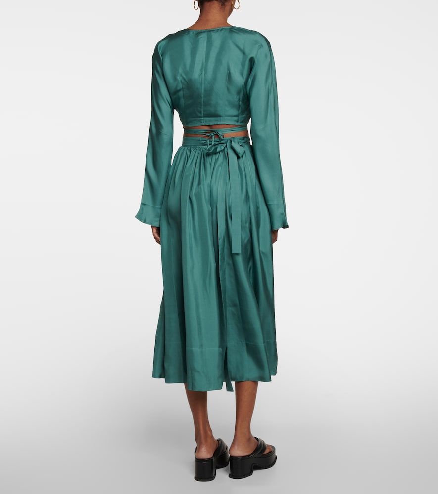  Asceno Asceno St. Tropez Silk Twill Wrap Top 