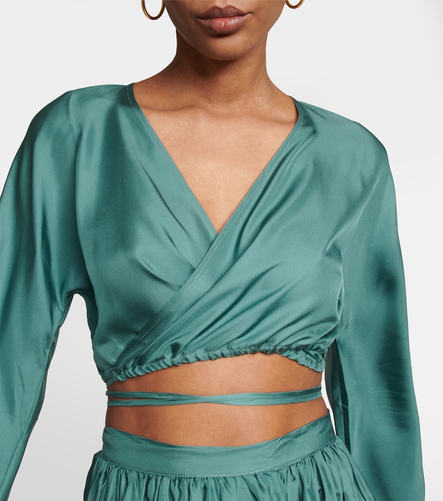  Asceno Asceno St. Tropez Silk Twill Wrap Top 