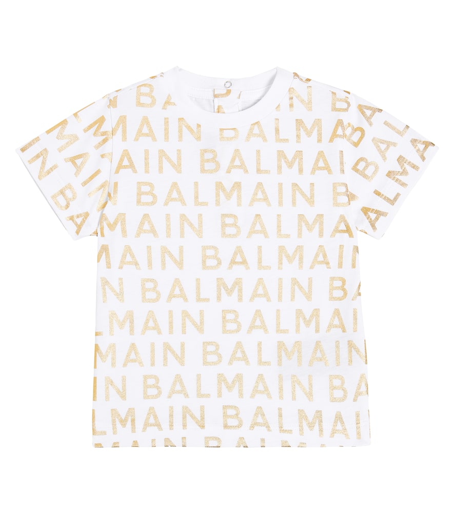 Balmain Kids Baby logo cotton jersey T-shirt
