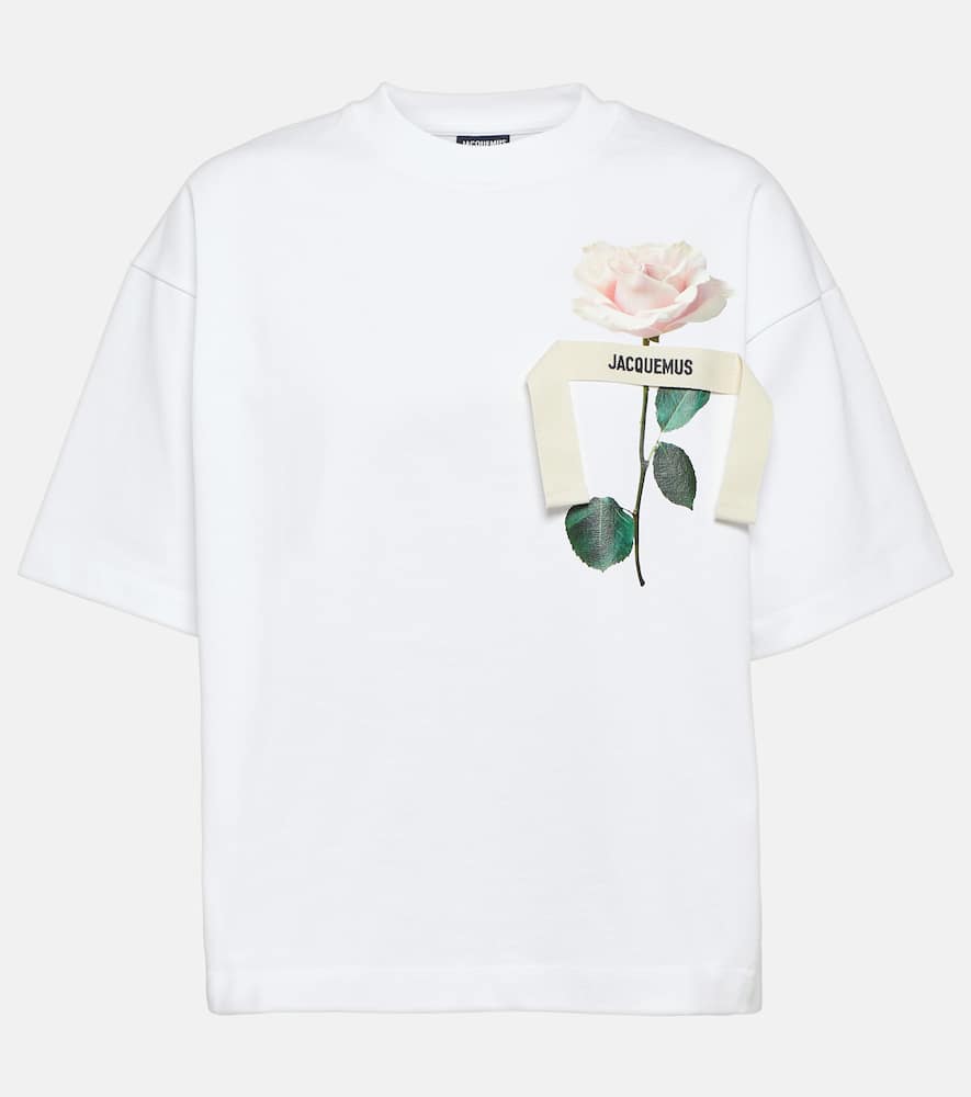 T Shirt Jacquemus Rose Fleur Tee Shirt Fleurs