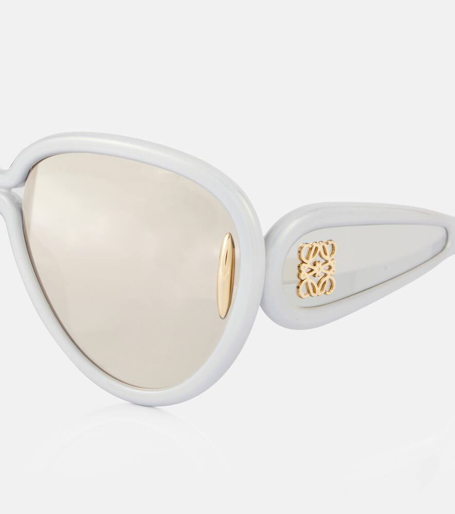 Loewe Paula's Ibiza Pilot Mask Aviator Sunglasses In White/other/smoke Mirror