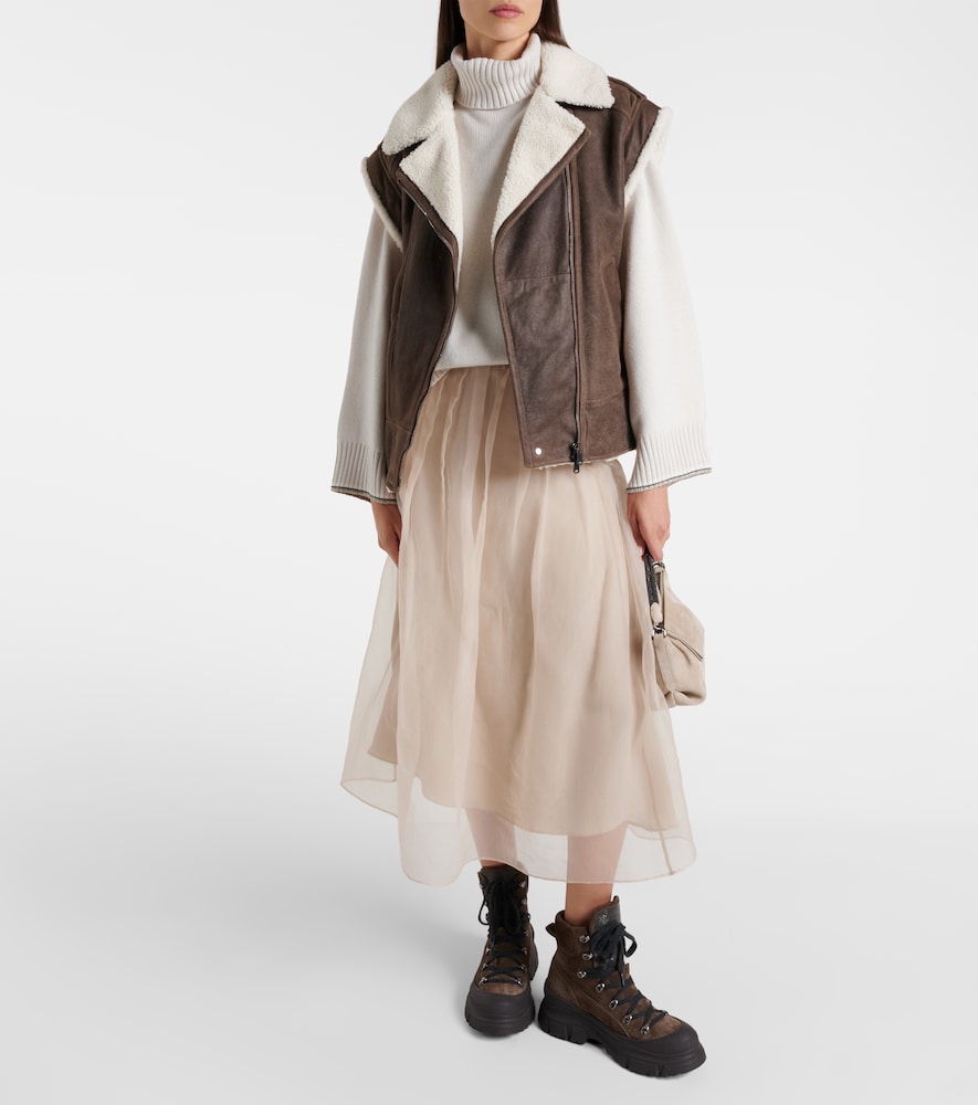  Brunello Cucinelli Brunello Cucinelli Shearling-lined Leather Vest 