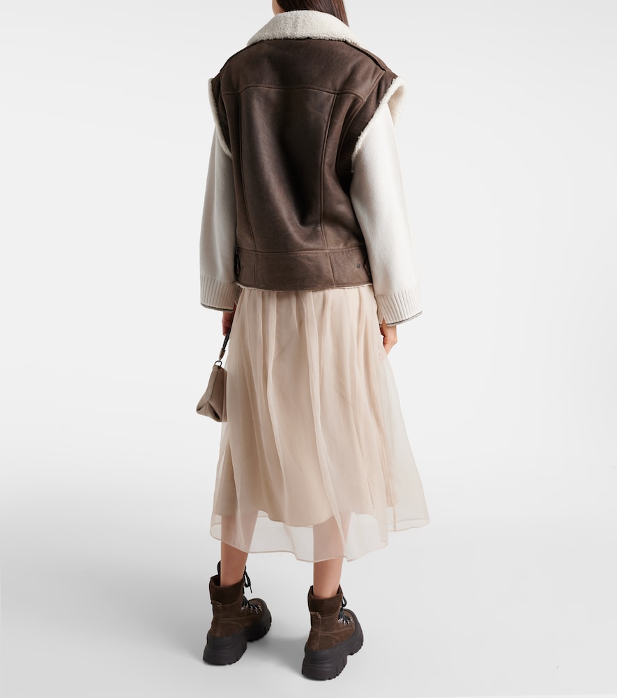  Brunello Cucinelli Brunello Cucinelli Shearling-lined Leather Vest 