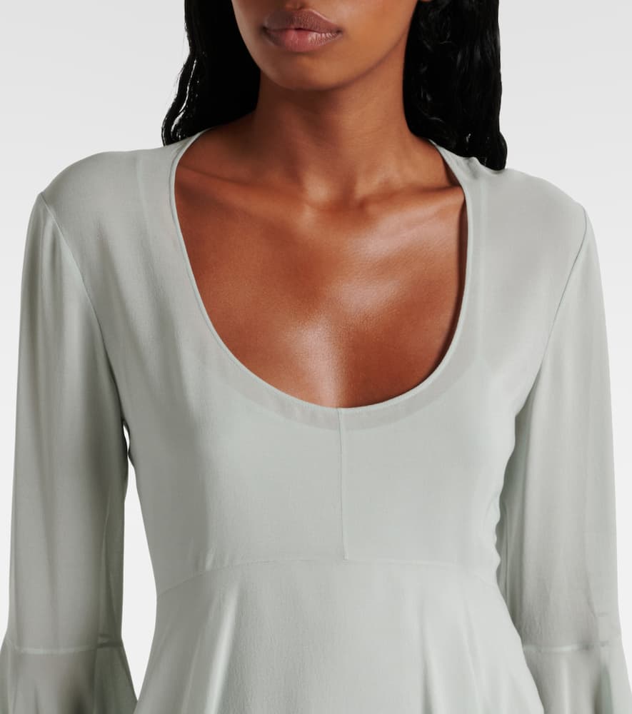 Chloé Silk Chiffon Minidress In Green