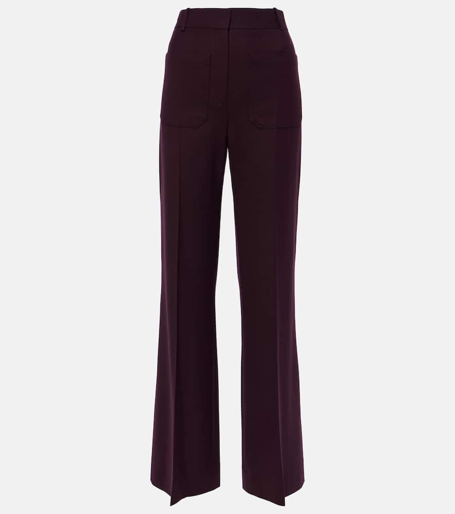 Victoria Beckham Alina High-rise Flared Pants In Brown