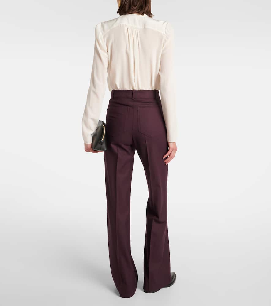 Victoria Beckham Alina High-rise Flared Pants In Brown